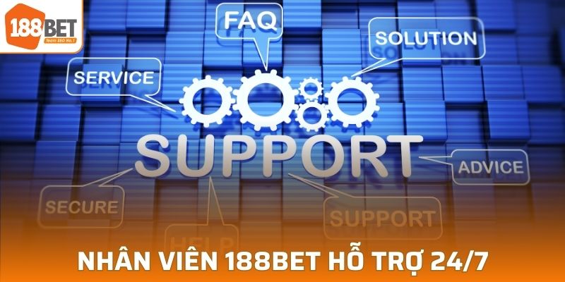 Nhân viên chăm sóc 188BET luôn hỗ trợ người chơi 24/7